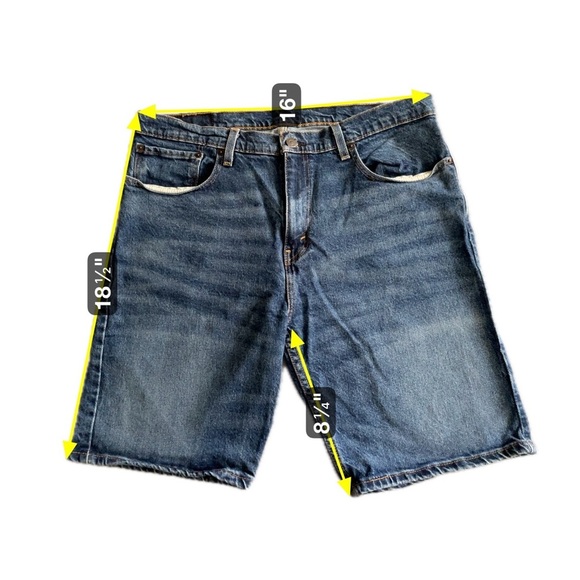 Levi’s 505 Men’s Loose Straight Denim Shorts Size 36 Blue Medium Wash Casual - Picture 4 of 6